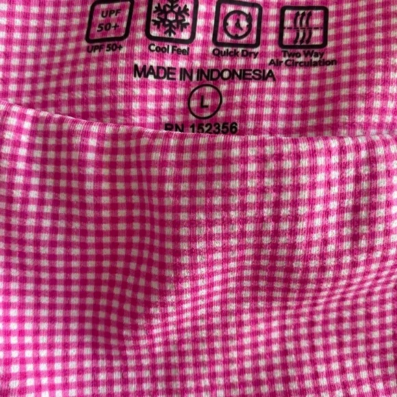 Ibkul Skort - L pink ,white , checked,nylon spandex